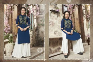 VALENCIA TEX ZOYA CATALOGUE GEORGETTE PARTY WEAR EMBROIDERED KURTI (9)