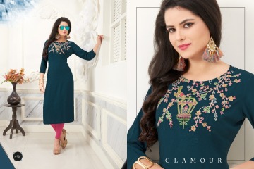 VEERA TEX NOOR CATALOG RAYON EMBROIDERED KURTIS WHOLESALE SUPPLIER BEST RATE BY GOSIYA EXPORTS SURAT (7)