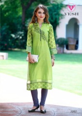 VESH SILKY CATALOG SILKS DESIGNER EMBROIDERED PARTY WEAR KURTIES COLLECTION AT (2)