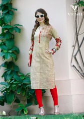 VESH SILKY CATALOG SILKS DESIGNER EMBROIDERED PARTY WEAR KURTIES COLLECTION AT (3)