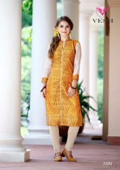 VESH SILKY CATALOG SILKS DESIGNER EMBROIDERED PARTY WEAR KURTIES COLLECTION AT (4)
