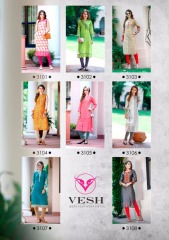 VESH SILKY CATALOG SILKS DESIGNER EMBROIDERED PARTY WEAR KURTIES COLLECTION AT (9)