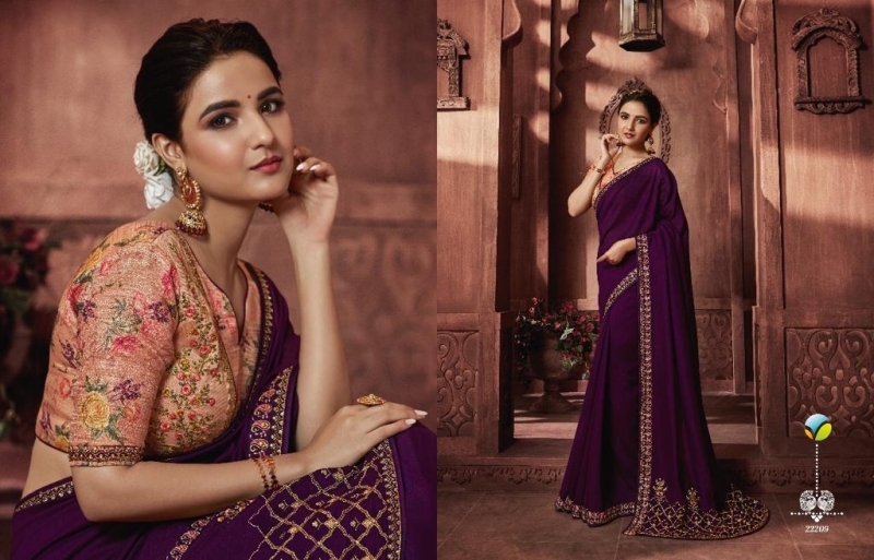 VINAY FASHION LLP HOTSTAR VOL 3 SILK SAREE WITH HEAVY EMBROIDERY WORK WHOLESALE DEALER BEST RATE BY GOSIYA EXPORT SURAT (12)