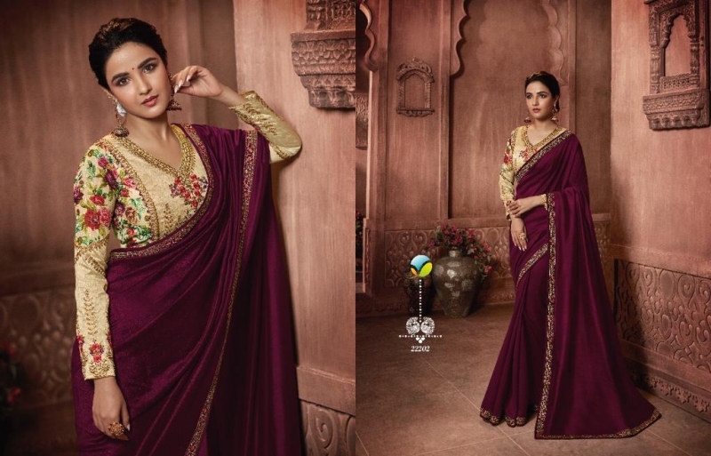 VINAY FASHION LLP HOTSTAR VOL 3 SILK SAREE WITH HEAVY EMBROIDERY WORK WHOLESALE DEALER BEST RATE BY GOSIYA EXPORT SURAT (3)