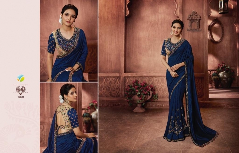 VINAY FASHION LLP HOTSTAR VOL 3 SILK SAREE WITH HEAVY EMBROIDERY WORK WHOLESALE DEALER BEST RATE BY GOSIYA EXPORT SURAT (5)