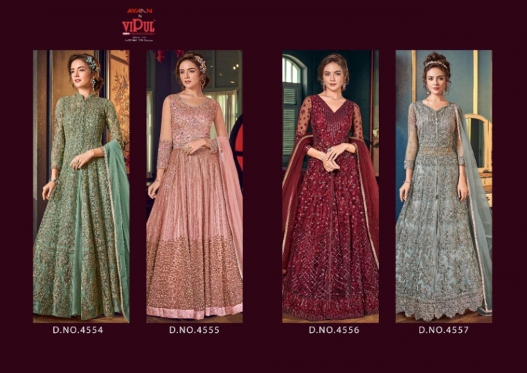 VIPUL JULIA HEAVY GOWN COLLECTION WHOLESALE DEALER BEST RATE BY GOSIYA EXPORTS SURAT   (7)