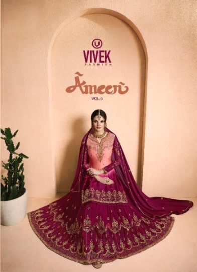 VIVEK FASHION PRESENTS AMEEN VOL 5 SATIN GEORGETTE FABRIC WHOLESALE DEALER BEST RATE BY GOSIYA EXPROTS SURAT (1)