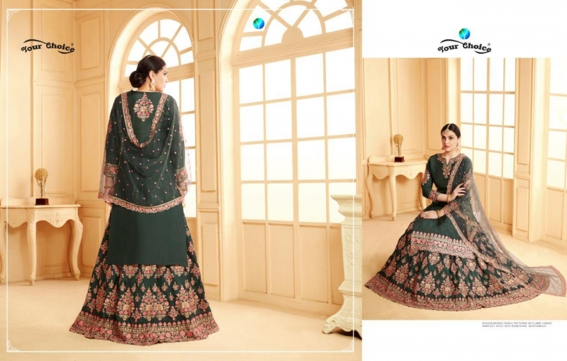 YOUR CHOICE 3347-3350 SERIES GEORGETTE PARTY WEAR LEHENGA SUITS WHOLESALE DEALER BEST RATE BY GOSIYA EXPORTS SURAT (3)