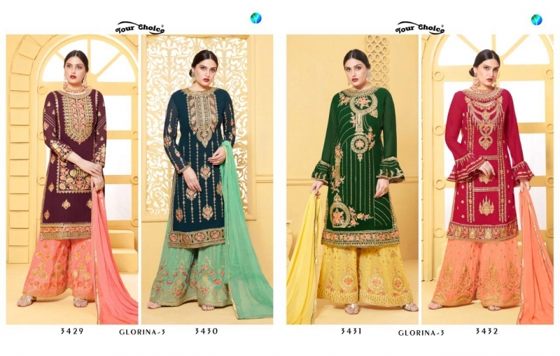 YOUR CHOICE GLORINA VOL 3 GEORGETTE SARARA SALWAR KAMEEZ CATALOGUE WHOLESALE DEALER BEST RATE BY GOSIYA EXPORTS SURAT (4)