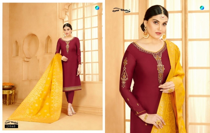 YOUR CHOICE PRESENT BANARASI VOL 4 SATIN GEORGETTE DRESS MATERIALS ONLINE SUITS STORE WHOLESALE DEALER BEST RATE BY GOSIYA EXPO (1)