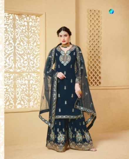 YOUR CHOICE SARARA VOL-13 3433 – 3436 SERIES GEORGETTE DESIGNER SHARARA SUITS WHOLESALER DEALER BEST RATE BY GOSIYA EXPORTS