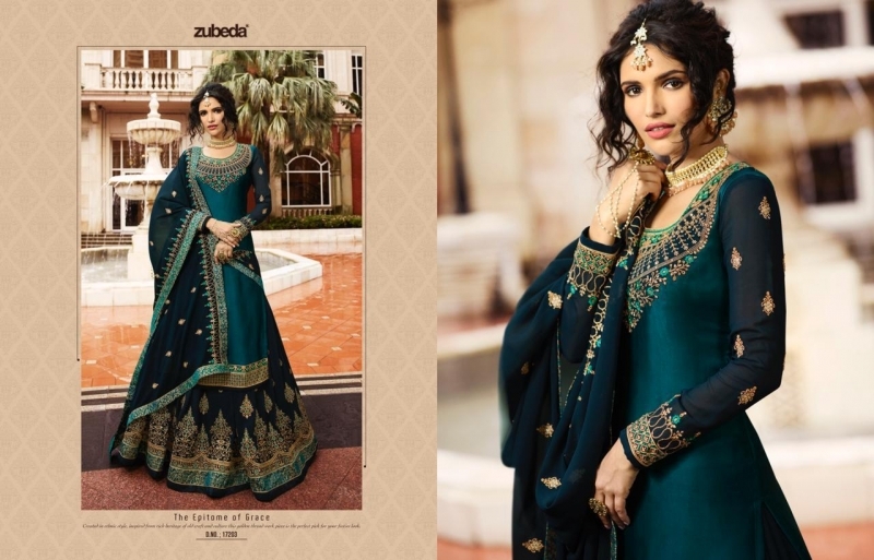 ZUBEDA AZZAA SATIN GEORGETTE FABRIC WITH HEAVY EMBROIDERY WORK SALWAR SUIT WHOLESALE DEALER BY GOSIYA EXPORTS SURAT (12)