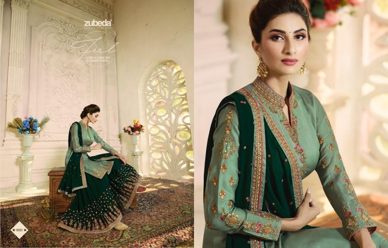 ZUBEDA PRESENTS AASHKA SATIN GEORGETTE FABRIC WITH HEAVY EMBROIDERY WORK SUIT WHOLESALE DEALER BEST RATE BY GOSIAY EXPORTS SURAT (1)