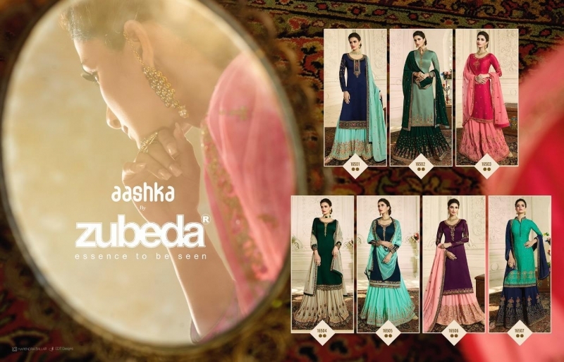 ZUBEDA PRESENTS AASHKA SATIN GEORGETTE FABRIC WITH HEAVY EMBROIDERY WORK SUIT WHOLESALE DEALER BEST RATE BY GOSIAY EXPORTS SURAT (15)