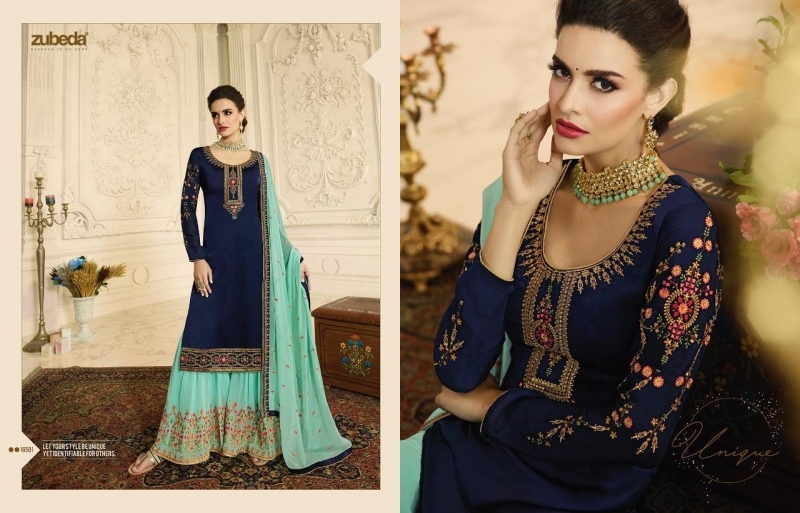 ZUBEDA PRESENTS AASHKA SATIN GEORGETTE FABRIC WITH HEAVY EMBROIDERY WORK SUIT WHOLESALE DEALER BEST RATE BY GOSIAY EXPORTS SURAT (2)