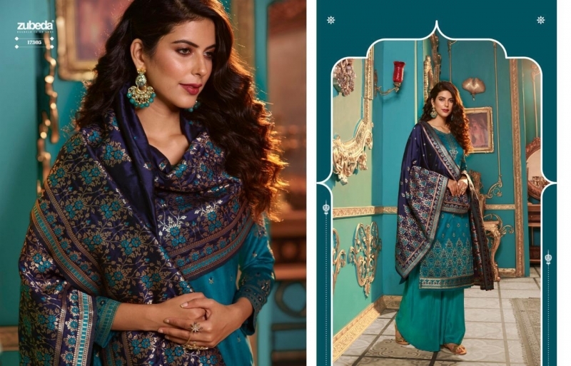 ZUBEDA PRESENTS SEHER SILK JACQURAD FABRIC WITH EMBROIDERY WORK SALWAR SUIT WHOLESALE DEALER BEST RATE BY GOSIYA EXPORTS SURAT (10)