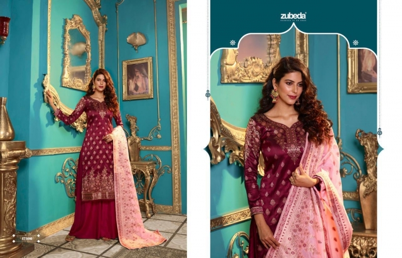 ZUBEDA PRESENTS SEHER SILK JACQURAD FABRIC WITH EMBROIDERY WORK SALWAR SUIT WHOLESALE DEALER BEST RATE BY GOSIYA EXPORTS SURAT (12)