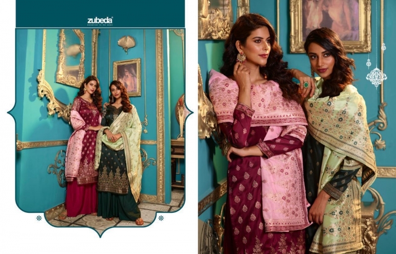 ZUBEDA PRESENTS SEHER SILK JACQURAD FABRIC WITH EMBROIDERY WORK SALWAR SUIT WHOLESALE DEALER BEST RATE BY GOSIYA EXPORTS SURAT (13)
