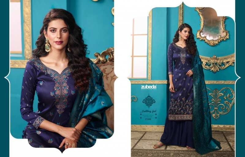 ZUBEDA PRESENTS SEHER SILK JACQURAD FABRIC WITH EMBROIDERY WORK SALWAR SUIT WHOLESALE DEALER BEST RATE BY GOSIYA EXPORTS SURAT (4)