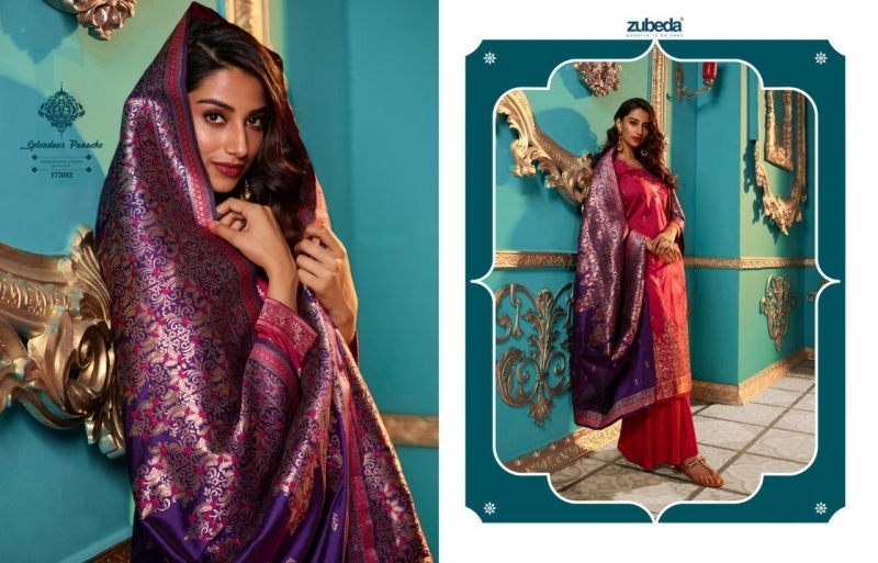 ZUBEDA PRESENTS SEHER SILK JACQURAD FABRIC WITH EMBROIDERY WORK SALWAR SUIT WHOLESALE DEALER BEST RATE BY GOSIYA EXPORTS SURAT (5)