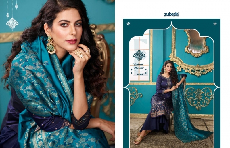 ZUBEDA PRESENTS SEHER SILK JACQURAD FABRIC WITH EMBROIDERY WORK SALWAR SUIT WHOLESALE DEALER BEST RATE BY GOSIYA EXPORTS SURAT (6)