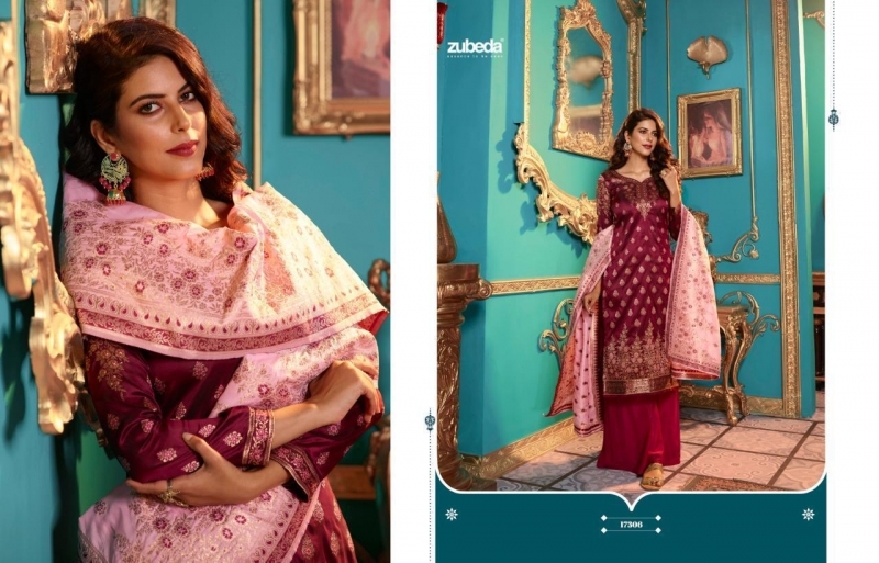 ZUBEDA PRESENTS SEHER SILK JACQURAD FABRIC WITH EMBROIDERY WORK SALWAR SUIT WHOLESALE DEALER BEST RATE BY GOSIYA EXPORTS SURAT (7)