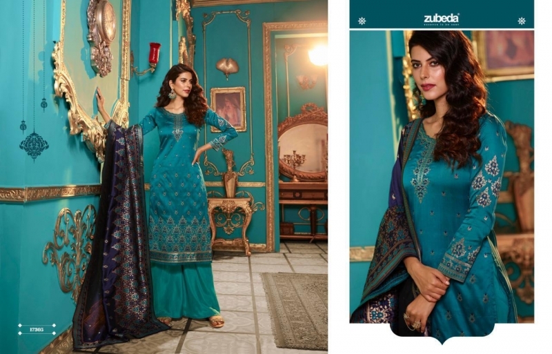 ZUBEDA PRESENTS SEHER SILK JACQURAD FABRIC WITH EMBROIDERY WORK SALWAR SUIT WHOLESALE DEALER BEST RATE BY GOSIYA EXPORTS SURAT (8)