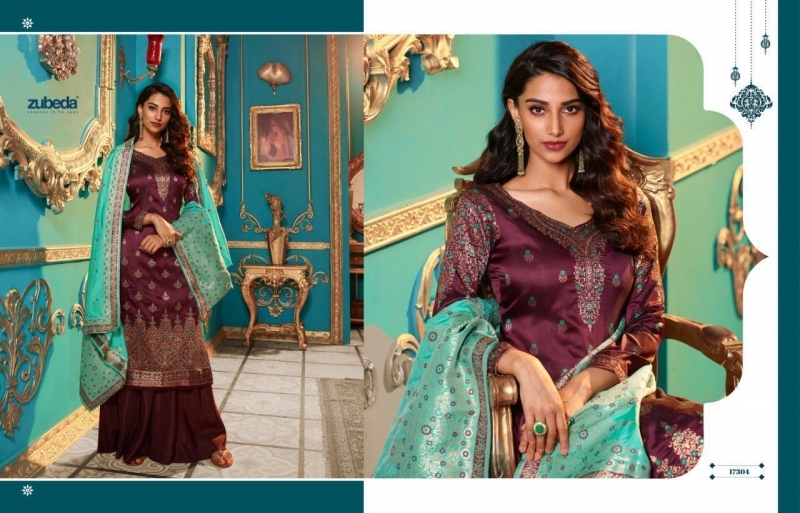 ZUBEDA PRESENTS SEHER SILK JACQURAD FABRIC WITH EMBROIDERY WORK SALWAR SUIT WHOLESALE DEALER BEST RATE BY GOSIYA EXPORTS SURAT (9)