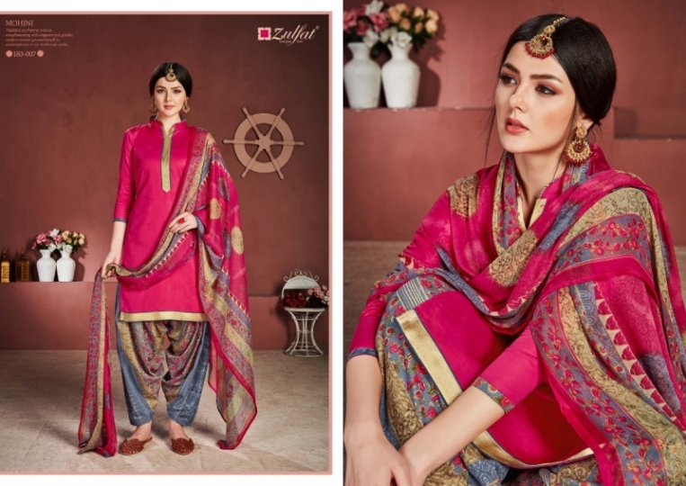 ZULFAT DESIGNER SUITS MOHINI PURE JAM COTTON FABRIC PRINT SALWAR SUIT  (13)