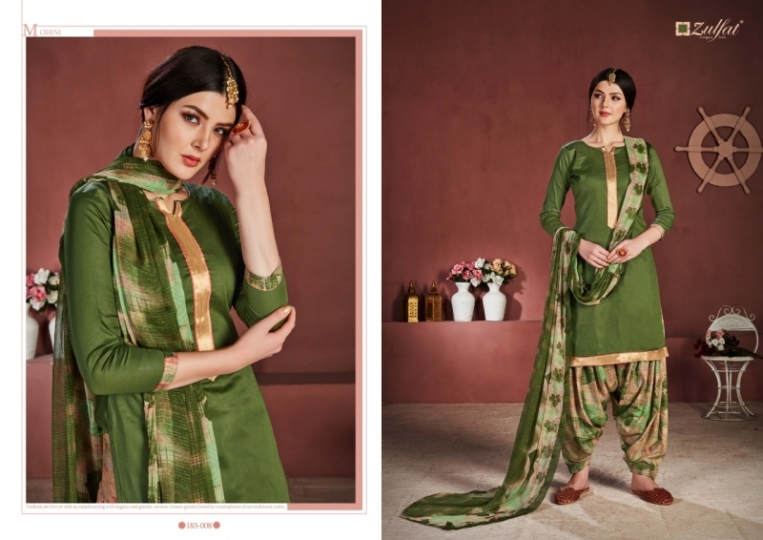 ZULFAT DESIGNER SUITS MOHINI PURE JAM COTTON FABRIC PRINT SALWAR SUIT  (3)