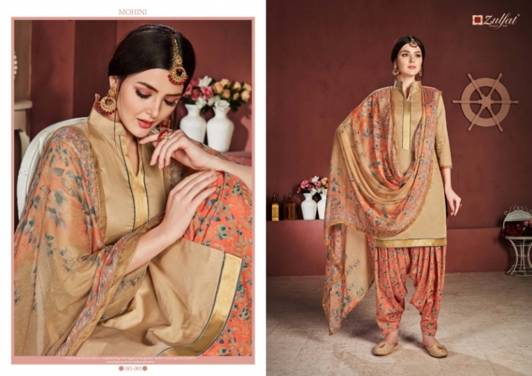 ZULFAT DESIGNER SUITS MOHINI PURE JAM COTTON FABRIC PRINT SALWAR SUIT  (4)