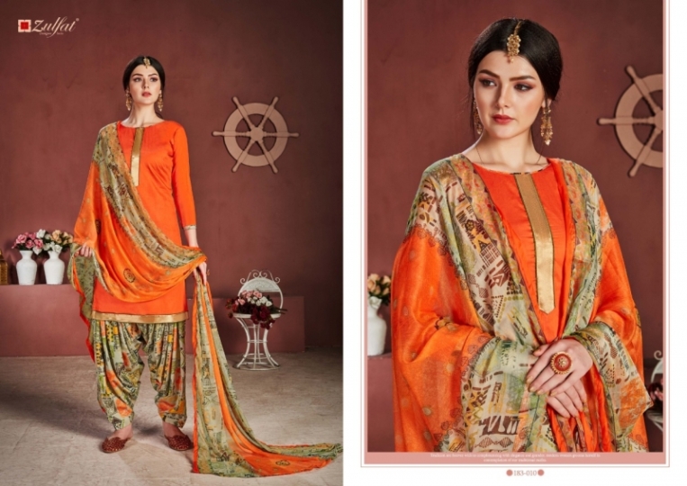 ZULFAT DESIGNER SUITS MOHINI PURE JAM COTTON FABRIC PRINT SALWAR SUIT  (8)