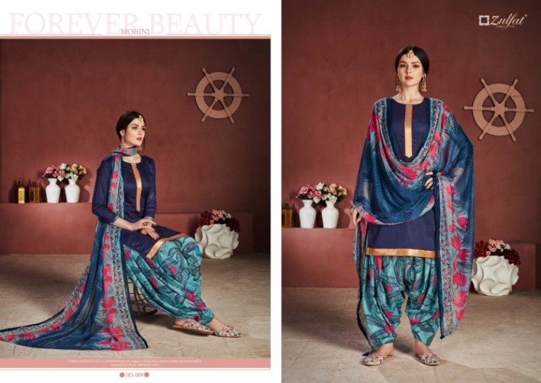 ZULFAT DESIGNER SUITS MOHINI PURE JAM COTTON FABRIC PRINT SALWAR SUIT  (9)