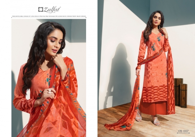 ZULFAT DESIGNER SUITS SUMMER FIESTA PURE COTTON DIGITAL PRINT DRESS MATERIAL WHOLESALE  (5)