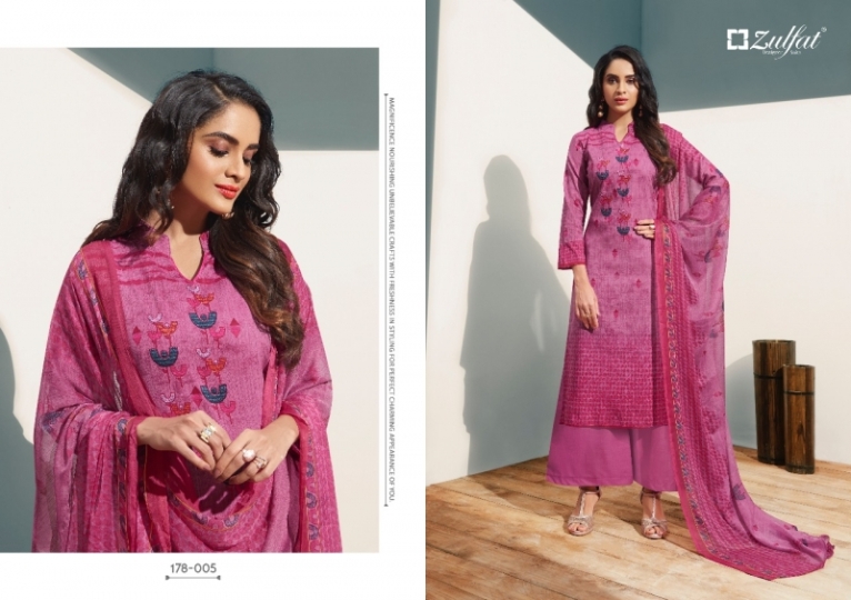 ZULFAT DESIGNER SUITS SUMMER FIESTA PURE COTTON DIGITAL PRINT DRESS MATERIAL WHOLESALE  (6)