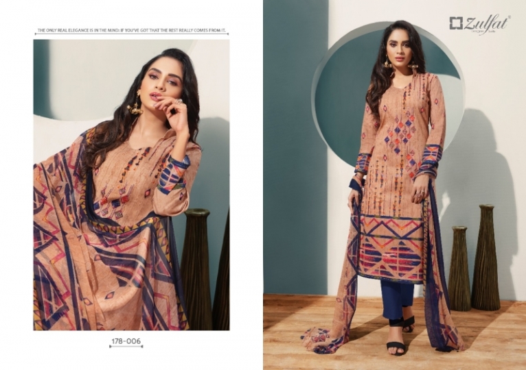 ZULFAT DESIGNER SUITS SUMMER FIESTA PURE COTTON DIGITAL PRINT DRESS MATERIAL WHOLESALE  (7)